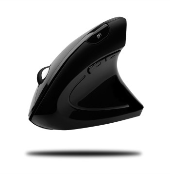 Adesso iMouse E10 - Vertical Ergonomic Optical 6-Button 2.4 GHz RF Wireless Mouse - Right Hand Orientation, Black