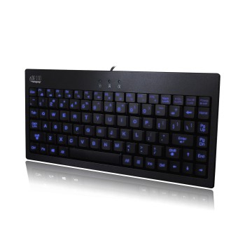 Adesso AKB-110EB - SlimTouch 110 3-Color Illuminated Mini Keyboard, 12 inches, Black