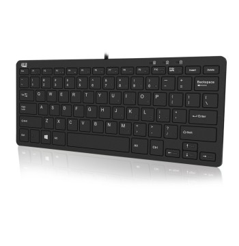 ADESSO Adaptec SlimTouch 510 Mini Keyboard with USB Hubs (AKB-510HB), Black