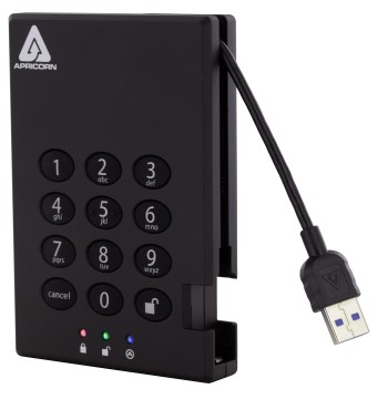Apricorn 4TB Aegis Padlock USB 3.0 SSD 256-Bit Encrypted Portable Drive (A25-3PL256-S4000)