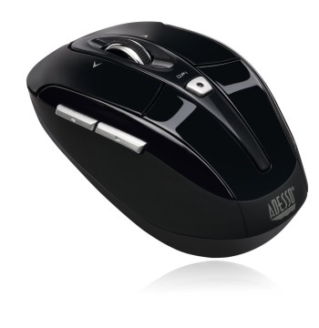 Adesso iMouse S60 Wireless Optical Mouse with 24 GHz RF Technology, Programmable Driver, Tilt-Wheel Scrolling, and Magnetically Storable Receiver