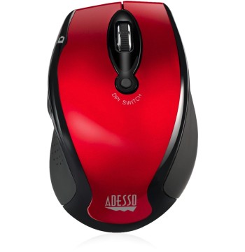 Adesso iMouse M20R – Wireless Ergonomic Optical Mouse, Red