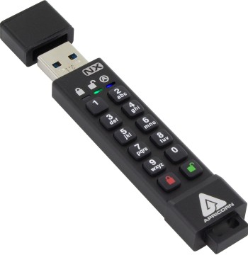Apricorn Aegis Secure Key 3 NX 32GB 256-Bit Encrypted FIPS 140-2 Level 3 Validated Secure USB 3.0 Flash Drive, ASK3-NX-32GB, black