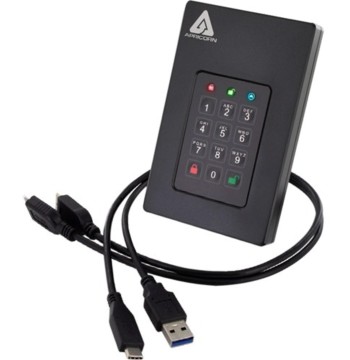 Apricorn 8TB Aegis Fortress L3 - FIPS Validated, SSD USB 3.0 Hardware Encrypted Portable Drive