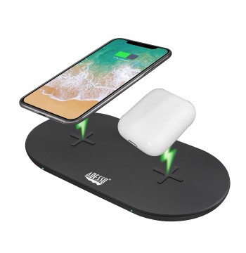 Adesso AUH-1040 15W Max Dual Wireless 2 Coils Qi-Certified Fast Charging Pad
