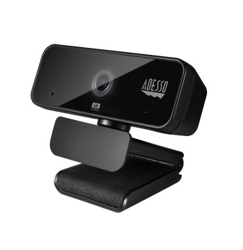 Adesso Cybertrack H6 4K Ultra HD USB Webcam with Built-in Dual Microphone & Privacy Shutter Cover, Black