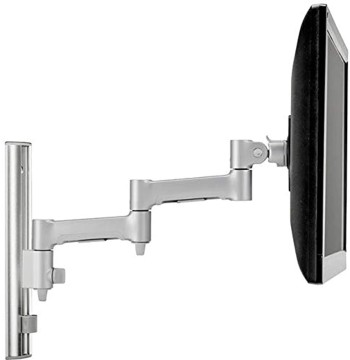 Atdec Full Motion Monitor arm Wall Mount - Flat and Curved up to 32in - VESA 75x75, 100x100 - Quick Display Release - Tool-Free Adjustable Monitor Height, tilt, pan (AWMS-46W35-S)