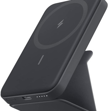 Anker 622 MagGo Magnetic 5000mAh Power Bank with Built-in Stand, Wireless & USB-C Charging, Slim Design, Black