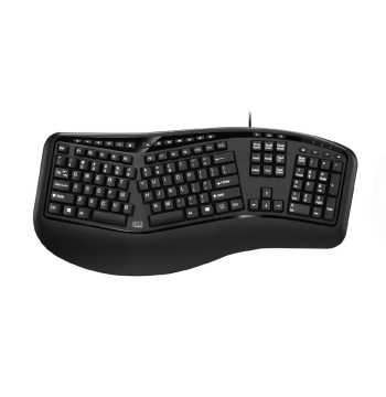 Adesso Ergonomic Split Keyboard AKB-150UB Comfort Ergo Design with Palm Rest, 105-Key US Layout, USB Connectivity, Multimedia & Internet Controls