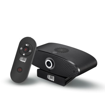 Adesso 4K Webcam for Conference and Meeting Room, PC and Laptop with Remote Control Ultra HD Boardroom Camera with 8MP CMOS Sensor, Adjustable View Angle, 4X Zoom, Clear Speaker, and Microphone