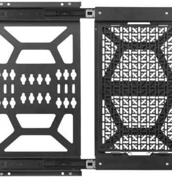 Device storage sliding panel
