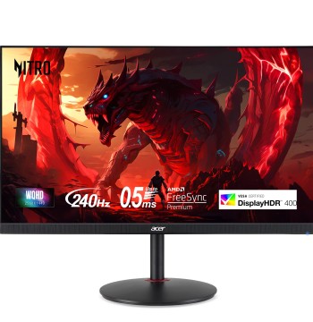 Acer Nitro 27" WQHD 2560 x 1440 PC Gaming IPS AMD FreeSync Premium | Up to 240Hz Refresh | Up to 0.5ms | DisplayHDR 400 | sRGB 99% | 1 x Display Port 1.4 & 2 x HDMI 2.1 | XV272U W2bmiiprx