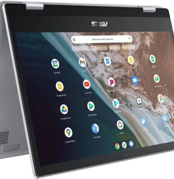 ASUS Chromebook CX1 CX1400 CX1400FKA-GE84FT 14" Touchscreen Convertible 2 in 1 Chromebook - Full HD - Intel Celeron N4500-8 GB - 64 GB Flash Memory - Transparent Silver - Intel Chip - 1920 x 1080 -
