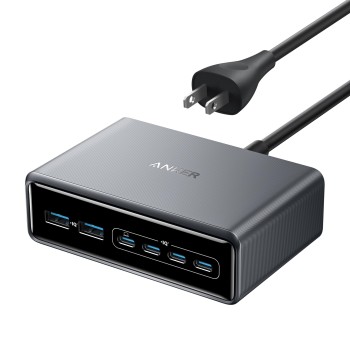 Anker Prime Charging Station, 200W 6-Port GaN Desktop Charger, Fast Charging USB C Charger for Multiple Devices, Compatible with iPhone, Galaxy, MacBook, Dell and More