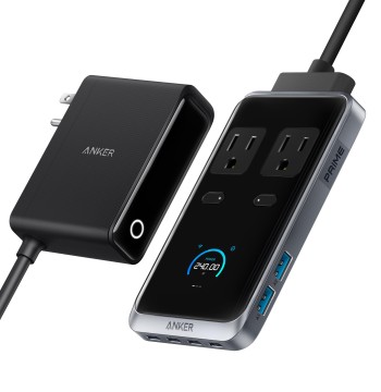Anker Prime Charging Station, 240W 8-in-1 USB C Power Strip, 5 ft Detachable Extension Cord, 2 AC, 4 USB C, 2 USB A, for iPhone 15/14, Desktop Accessory for MacBook, Home, Office (Not for Travel)