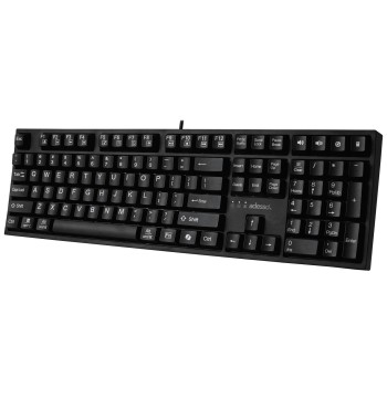 Adesso AKB-670UB Mechanical Keyboard with Copilot AI Hotkey - Blue Switch, Multi-OS Compatible | Enhanced Productivity with Tactile Feel and Multimedia Keys