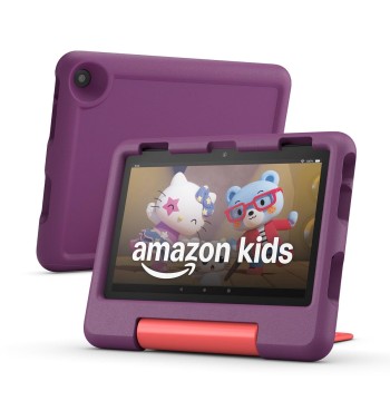 Amazon Fire HD 8 Kids tablet (newest model), ages 3-7 | 3GB memory, bright 8" HD screen. Includes ad-free and exclusive content, parental controls and 13-hr battery, 32GB, Grape