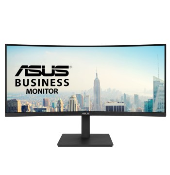 ASUS 34” Curved USB-C Docking Monitor (VA34VCPSR) - WQHD (3440x1440), 1500R Curvature, Frameless, USB-C PD 96W, RJ45, USB hub, Eye Care, Ergonomic, VESA Wall Mountable, 3 yr Warranty