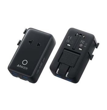 Anker Nano Travel Adapter, 5-Port Power Adapter with 1× 2-Pin AC, 2 USB A, 2 USB C for 20W, Smart Temperature Control, Works in 200+ Countries, Not a Voltage Converter, Travel Essentials (1-Pack)