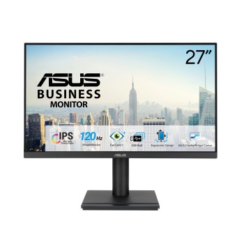 ASUS 27” 1080P Business Monitor (VA279QGS) – IPS, Full HD, Frameless, 120Hz, Adaptive-Sync, 1ms, HDMI, DisplayPort, VGA, Eye Care, Low Blue Light, Ergonomic, VESA Wall Mountable, 3 yr Warranty