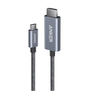 Anker HDMI Cable, 4K@60Hz Ultra-Fast Nylon-Braided USB C to HDMI Cord with Advanced Shielding, Thunderbolt 5/4/3, for MacBook, iPad, iPhone, HD TV, and More(3FT,Black)