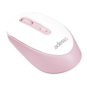 Adesso iMouse A30 Wireless Mouse with AI Copilot Button 2.4GHz USB Dongle 1200 DPI Left and Right Hand Design (Pink)