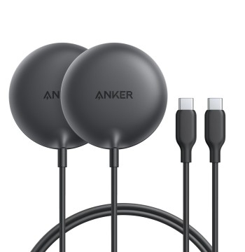 Anker Zolo Magnetic Wireless Charger, Qi2 Certified 15W MagSafe-Compatible Wireless Charging Pad, for iPhone 17/16/15 Series, AirPods, and More (Not for Pixel, Adapter Not Included) (Black, 2 Pack)