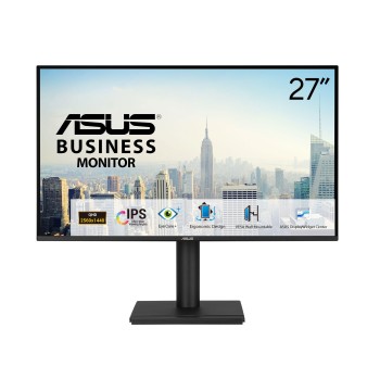 ASUS 27” 1440P Business Monitor (VA27AQSE) - IPS, QHD, 99% sRGB, Frameless, HDMI, DisplayPort, VGA, 1ms, Speakers, Low Blue Light, Flicker Free, Ergonomic Design, VESA Wall Mountable, 3 yr Warranty