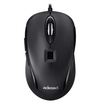 Adesso iMouse F1 Wired USB Mouse with Fingerprint Reader 1200 DPI AES 256 Encryption Biometric Security Windows Hello Compatible TAA Compliant Made in Taiwan