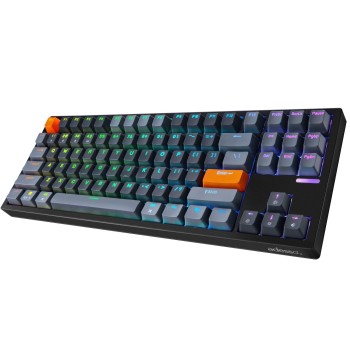 Adesso EasyTouch 1100 Wired/Wireless/Bluetooth Multi-OS Illuminated Mechanical VIA Compact Keyboard with Copilot Ai Hotkey