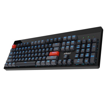 Adesso Easytouch 1300 Mechanical Keyboard RGB Illuminated Hot Swappable Red Switches Wired Wireless Bluetooth Gaming Keyboard with Copilot AI Hotkey for Windows Mac