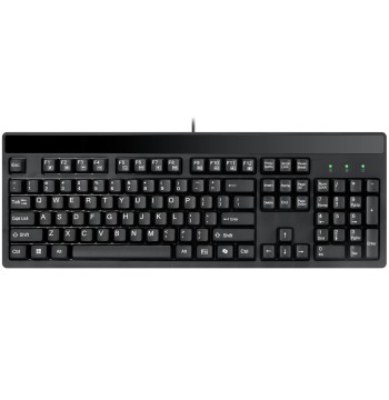 Adesso EasyTouch 130 Full-Sized USB Wired Mechanical Keyboard with Brown Switches, Dedicated Copilot AI Hotkey, Gasket-Mounted for Quiet Typing, 2X Large Print Keycaps, and N-Key Rollover for Windows