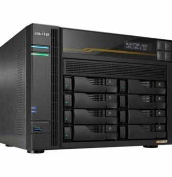 Asustor Lockerstor 8 Gen3 AS6808T 8 Bay NAS, AMD Ryzen Quad-Core 2.3 GHz, 16GB RAM ECC DDR5, 4 M.2 NVMe Slots, Dual 5GbE and Dual 10GbE Port, USB4 Type-C, Network Attached Storage (Diskless) - Ryzen u