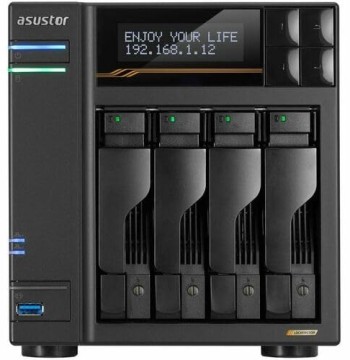 Asustor Lockerstor 4 Gen3 AS6804T, 4 Bay NAS, AMD Ryzen Quad-Core 2.3 GHz, 16GB RAM ECC DDR5, 4 M.2 NVMe Slots, Dual 5GbE and Dual 10GbE Port, USB 4.0 Type-C, Network Attached Storage (Diskless) - Ryz