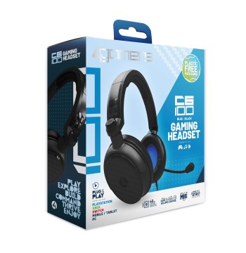PC Accessory:  Wired Headset - 4Gamers C6-100 - Black & Blue:  Compatible with PC, Switch, PS5, and Xbox X|S