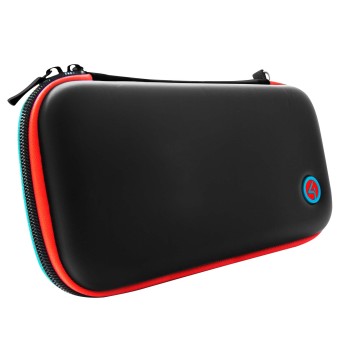 Switch Accessory:  Case - 4Gamers Hard - Shell Premium Travel Case Neon Red & Blue