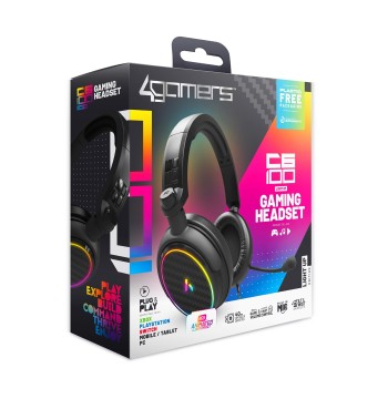 PC Accessory:  Wired Headset - 4Gamers C6-100 - LED Light Up:  Compatible with PC, Switch, PS5, Xbox X|S