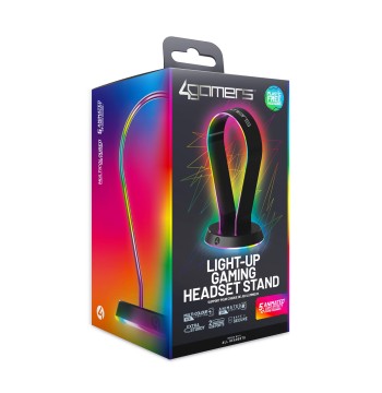PC Accessory:  4Gamers LED Light Up Headset Stand - Black:  Compatible with PC, PS5, Xbox X|S