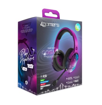 PC Accessory:  Wired Headset - 4Gamers C6 -100 - Panther Mint & Lavendar:  Compatible with PC, Switch, PS5, Xbox X|S
