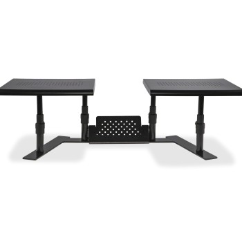 Allsop 31883 Metal Art ErgoTwin Height Adjustable Dual Monitor Stand  (Pearl Black)