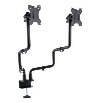 Allsop 32146 Metal Art Dual Monitor Arms Adjustable Tilt - Desk Clamp (Black)