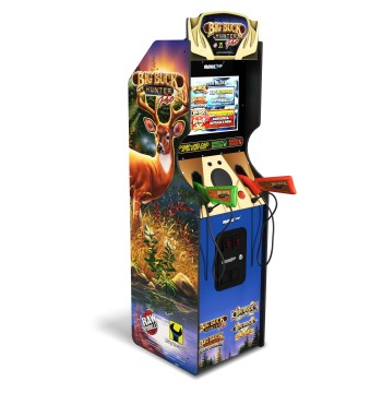 Arcade1Up - Big Buck Hunter Pro Deluxe Arcade Machine, 5-Foot Stand-Up Cabinet, 4 Games, 17-Inch Screen, 2 Light Gun Rifle Included