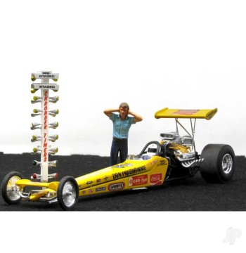Don The Snake Prudhomme's Rear Engine Dragster with Christmas Tree Starting Light 1/24 Scale Model Kit
