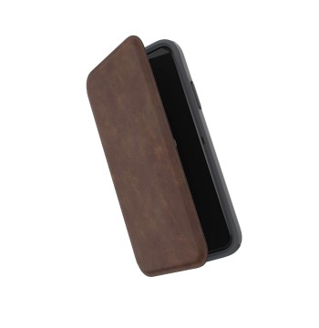 IPHONE XS/X PRESIDIO FOLIO LEATHER (SADDLE BROWN/LIGHT GRAPHITE GREY)