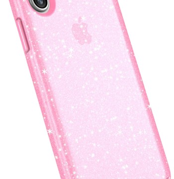IPHONE XS/X PRESIDIO CLEAR + GLITTER (BELLA PINK WITH GOLD GLITTER/BELLA PINK)