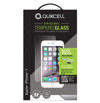 Quikcell Apple iPhone 7 GOOF PROOF Glass Screen Protector + Applicator - Clear