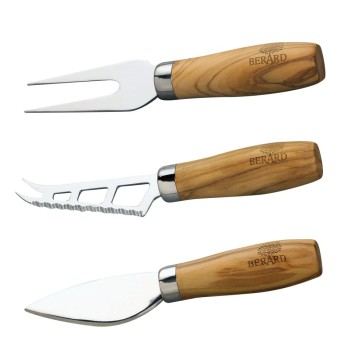 Berard Olive Wood 3PC Cheese Set