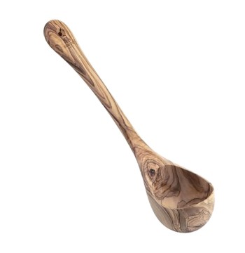 Berard Olive Wood Soup Ladle with Leather Strap