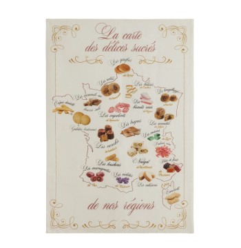 Gourmet Map Linen Tea Towel