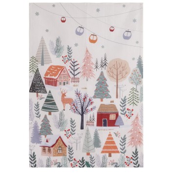 Coucke Christmas Forest Tea Towel (100% linen)